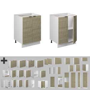 Vicco Mobiletto base cucina Pannello in quercia 60 cm , PL Marmo