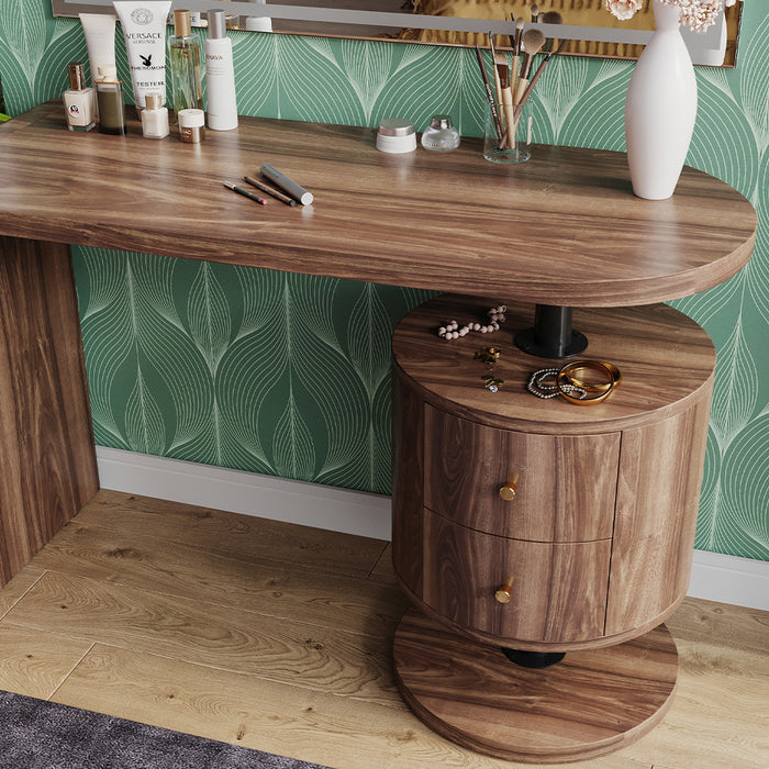 Vicco Tavolo da toilette Rovere rustico 120 cm con specchio a LED