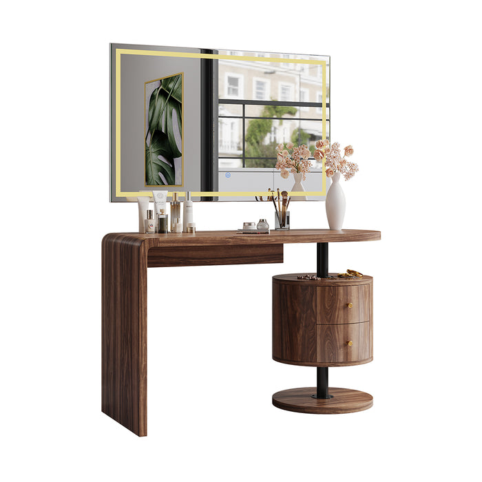 Vicco Tavolo da toilette Rovere rustico 120 cm con specchio a LED