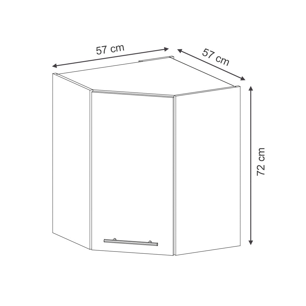 Vicco Mobile angolare da cucina Blu-grigio chiaro 57 cm