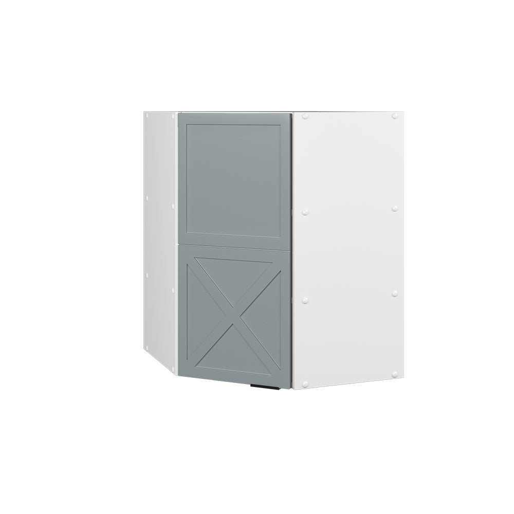 Vicco Mobile angolare da cucina Blu-grigio chiaro 57 cm