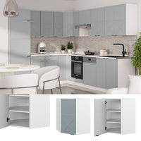Vicco Mobile angolare da cucina Blu-grigio chiaro 57 cm