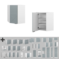 Vicco Mobile angolare da cucina Blu-grigio chiaro 57 cm