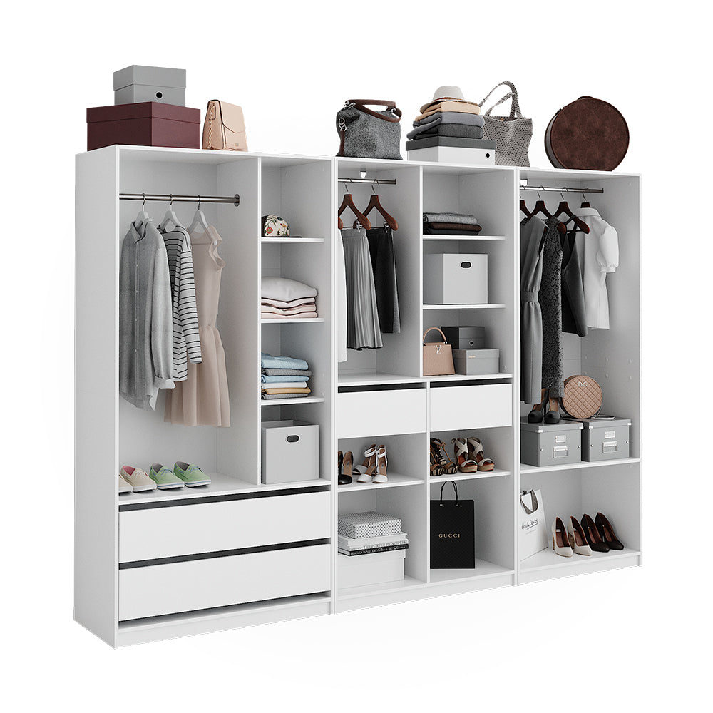 Vicco Armadio Bianco 100 x 200 cm Set di 3