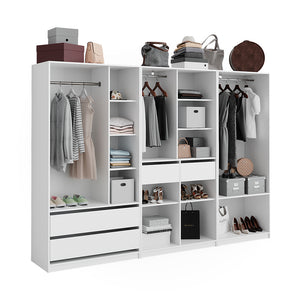 Vicco Armadio Bianco 100 x 200 cm Set di 3