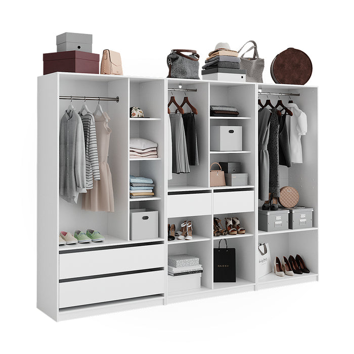 Vicco Armadio Bianco 100 x 200 cm Set di 3