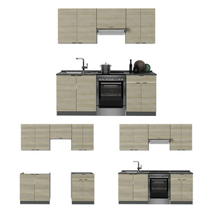 Vicco Cucina componibile Pannello in rovere/antracite 200 cm , PL Antracite