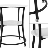 Vicco Tavolino da salotto Marmo bianco 50 x 50 cm con ripiano