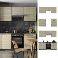 Vicco Cucina componibile Pannello in rovere/antracite 200 cm , PL Rovere