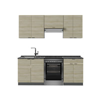 Vicco Cucina componibile Pannello in rovere/antracite 200 cm , PL Antracite