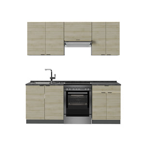 Vicco Cucina componibile Pannello in rovere/antracite 200 cm , PL Antracite