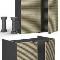 Vicco Cucina componibile Pannello in rovere/antracite 200 cm senza piano di lavoro