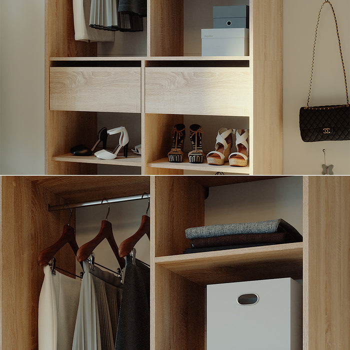 Vicco Armadio Sonoma 100 x 200 cm con 2 cassetti