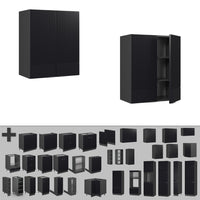 Vicco Pensile da cucina Nero a righe 60 cm