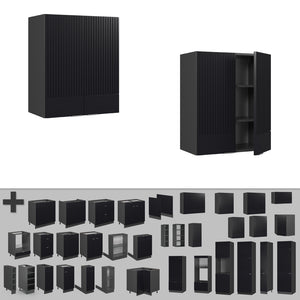 Vicco Pensile da cucina Nero a righe 60 cm