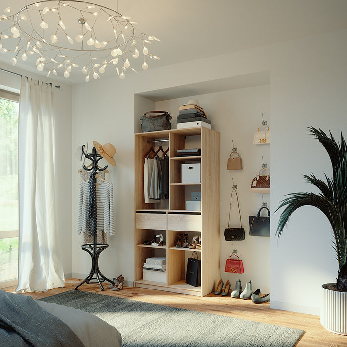 Vicco Armadio Sonoma 100 x 200 cm con 2 cassetti