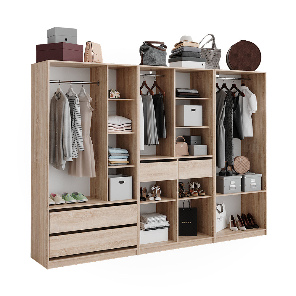 Vicco Armadio Sonoma 100 x 200 cm Set di 3