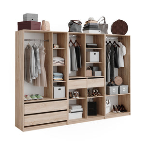 Vicco Armadio Sonoma 100 x 200 cm Set di 3