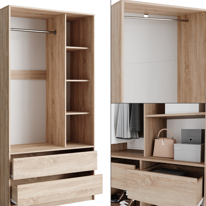 Vicco Armadio Sonoma 100 x 200 cm Set di 3