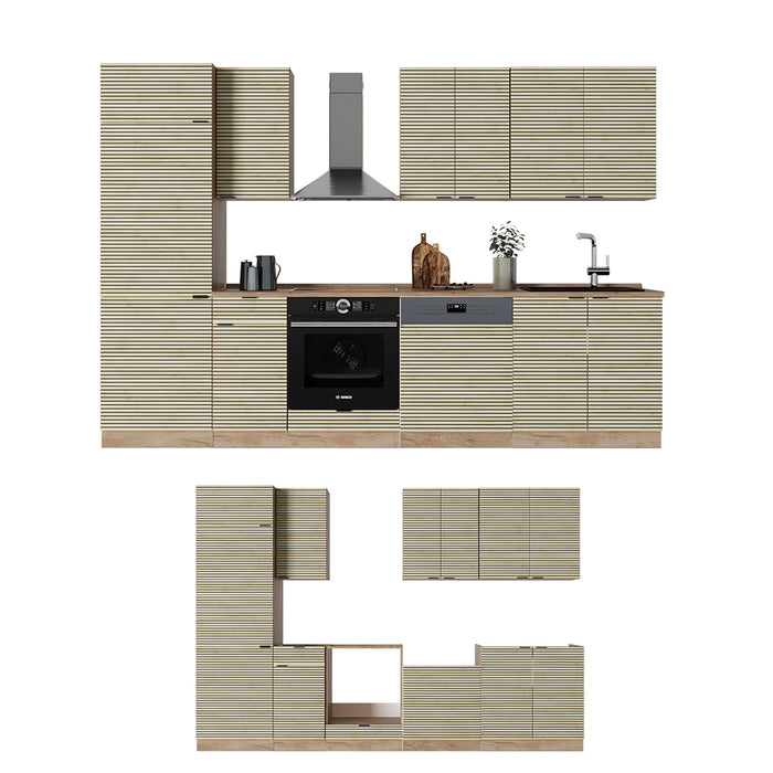 Vicco Cucina componibile Pannello in rovere/rovere goldkraft 300 cm , PL Rovere