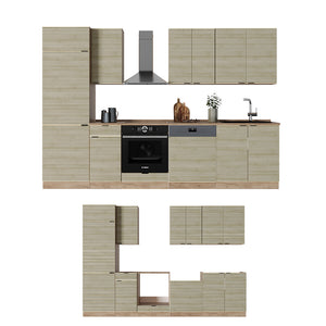 Vicco Cucina componibile Pannello in rovere/rovere goldkraft 300 cm , PL Marmo