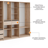 Vicco Armadio Sonoma 100 x 200 cm Set di 3