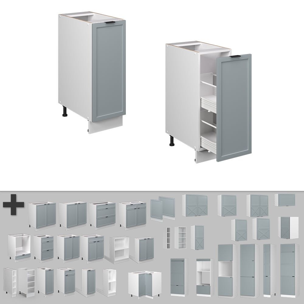 Vicco Armadio cucina dispensa alto Blu-grigio chiaro 30 cm , PL Antracite