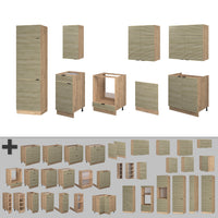 Vicco Cucina componibile Pannello in rovere/rovere goldkraft 300 cm , PL Antracite