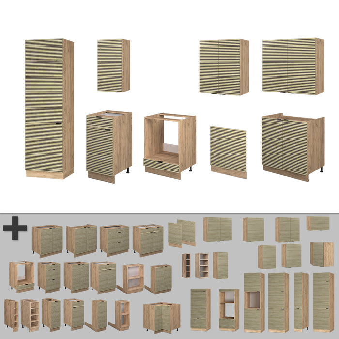 Vicco Cucina componibile Pannello in rovere/rovere goldkraft 300 cm , PL Rovere