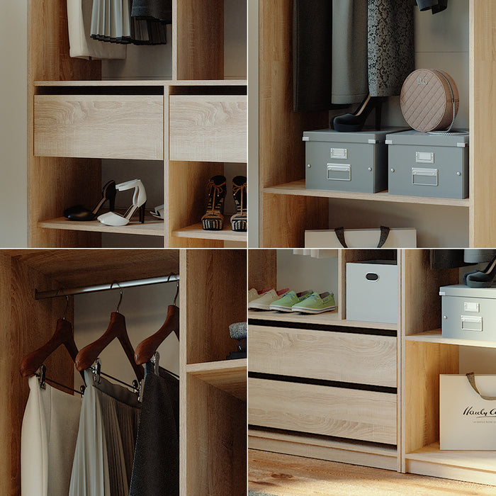 Vicco Armadio Sonoma 100 x 200 cm Set di 3