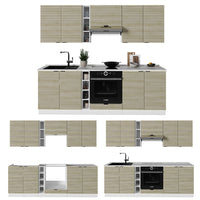 Vicco Cucina componibile Pannello di quercia/bianco 235 cm , PL Marmo