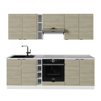 Vicco Cucina componibile Pannello di quercia/bianco 235 cm , PL Marmo