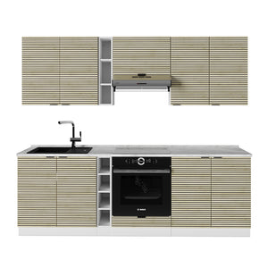 Vicco Cucina componibile Pannello di quercia/bianco 235 cm , PL Marmo