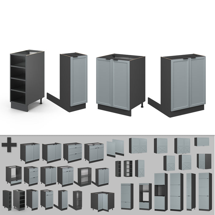 Vicco Isola cucina Blu-grigio chiaro 90 cm senza piano di lavoro