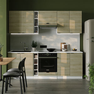 Vicco Cucina componibile Pannello di quercia/bianco 235 cm , PL Antracite