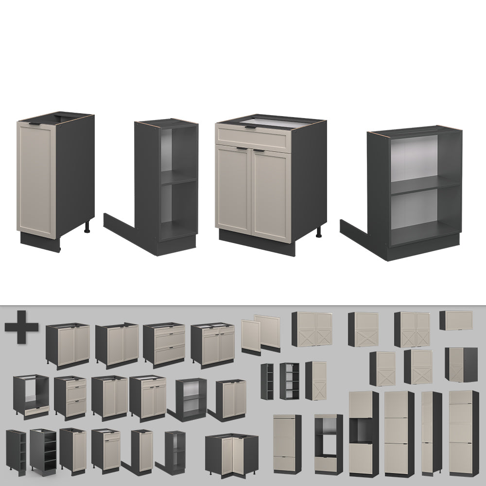 Vicco Isola cucina GrigioBeige 90 cm con cassetto, senza piano di lavoro