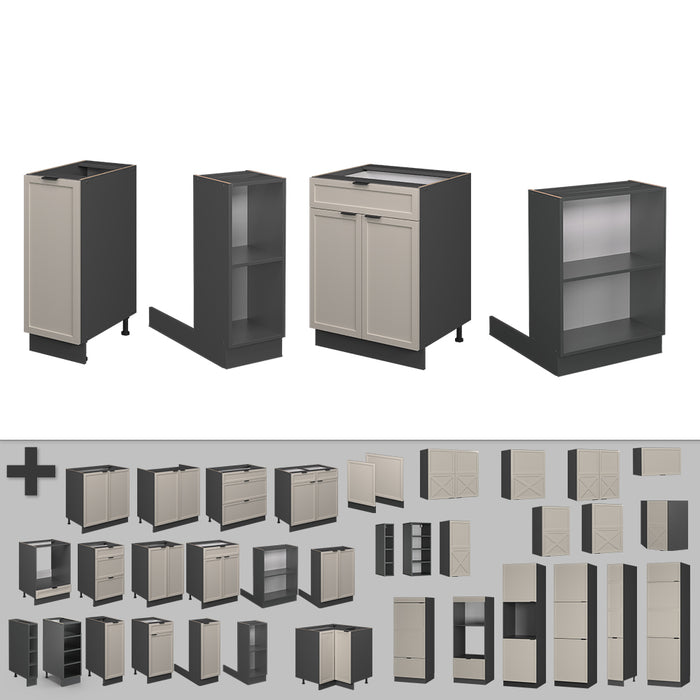 Vicco Isola cucina GrigioBeige 90 cm con cassetto, senza piano di lavoro