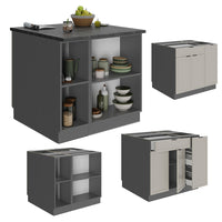 Vicco Isola cucina GrigioBeige 90 cm con cassetto, senza piano di lavoro