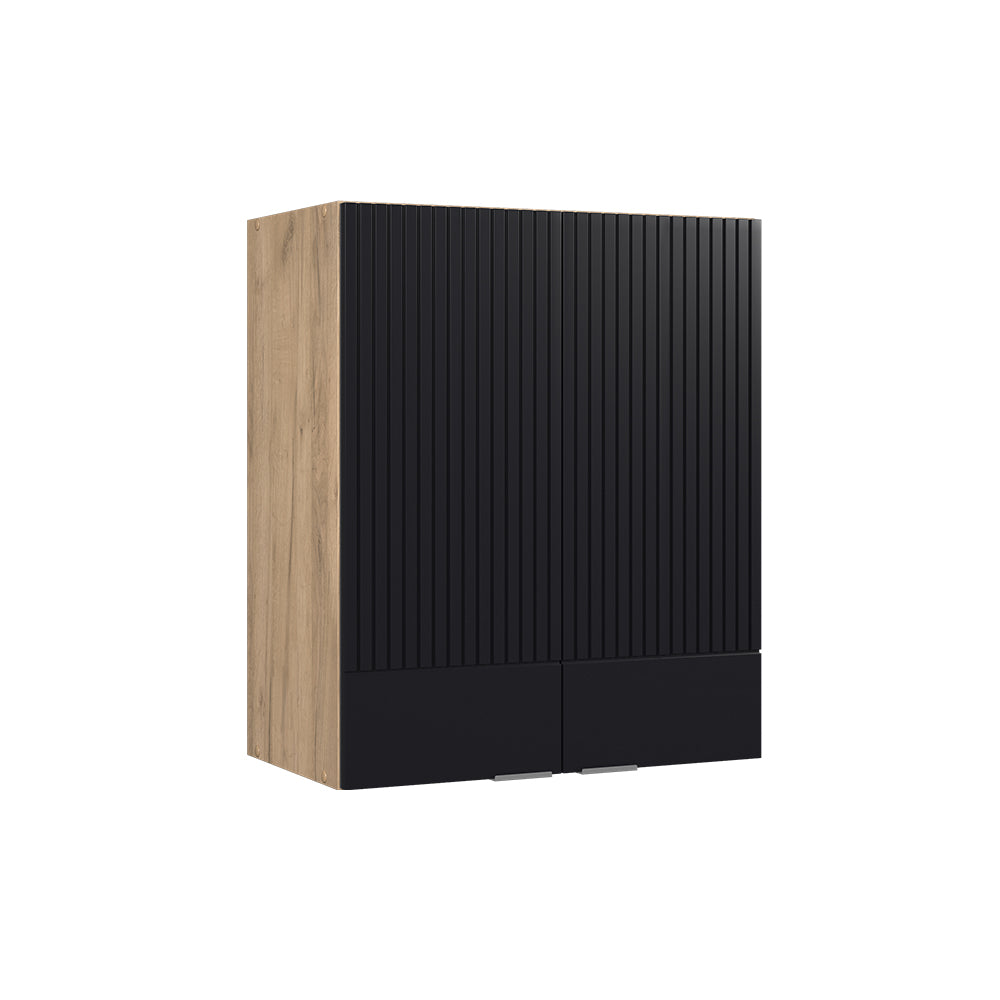 Vicco Pensile da cucina Nero a righe 60 cm