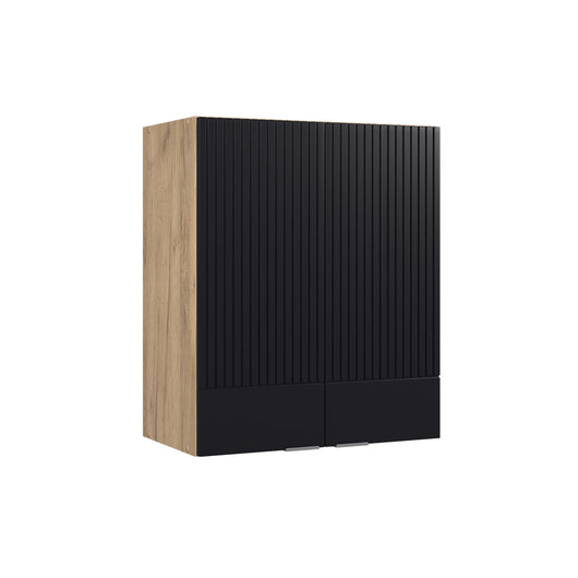 Vicco Pensile da cucina Nero a righe 60 cm