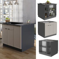 Vicco Isola cucina GrigioBeige 90 cm con cassetto, senza piano di lavoro