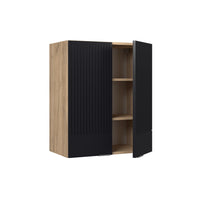 Vicco Pensile da cucina Nero a righe 60 cm