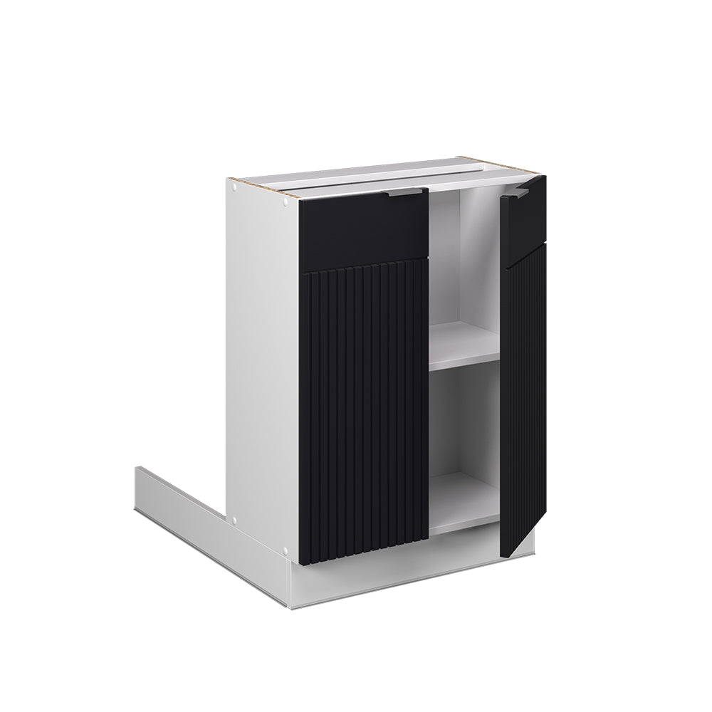 Vicco Isola cucina Nero a righe 60 cm senza piano di lavoro