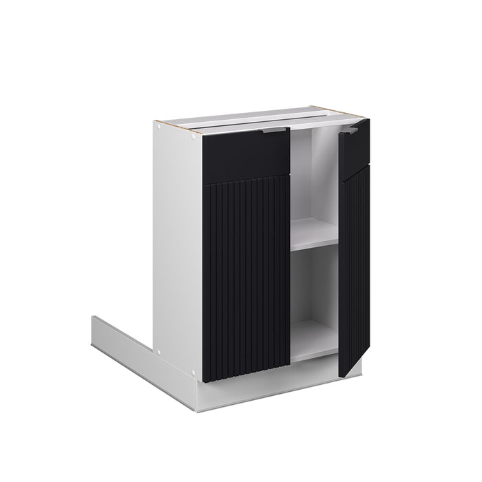 Vicco Isola cucina Nero a righe 60 cm senza piano di lavoro