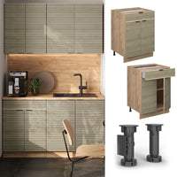 Vicco Basi  Pannello in quercia 60 cm con cassetto, PL Antracite