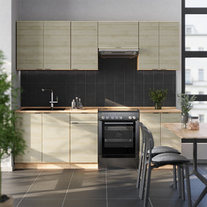 Vicco Cucina componibile Pannello in rovere/rovere goldkraft 240 cm , PL Marmo