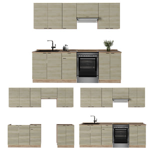 Vicco Cucina componibile Pannello in rovere/rovere goldkraft 240 cm , PL Marmo