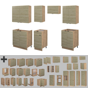 Vicco Cucina componibile Pannello in rovere/rovere goldkraft 240 cm , PL Antracite