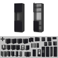 Vicco Mobile per forno da incasso Nero a righe 60 cm aperto