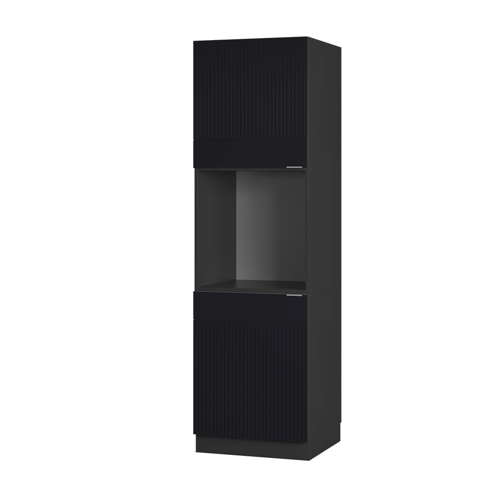 Vicco Mobile per forno da incasso Nero a righe 60 cm aperto
